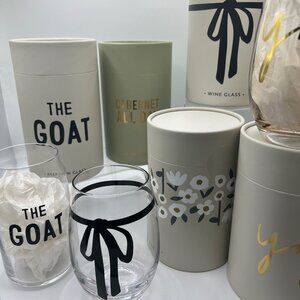 Your choice of Wine glasses stem wear with private packkaging